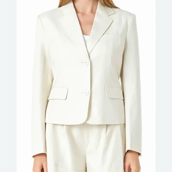Endless Rose linen tailored and lined  Cream Blazer M - Picture 1 of 5